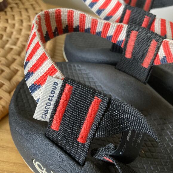 Chaco Women's Z/Cloud 2 Sandals - Taper Grenadine USA Red White Blue Women’s 10 - Picture 4 of 8